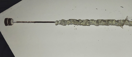 A partly consumed anode often has a frightening appearance